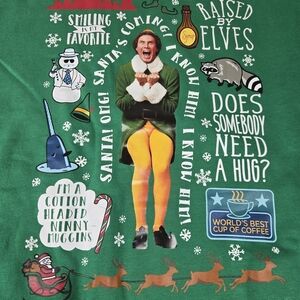 ELF Green Holiday‎ Sweatshirt with Festive Graphics